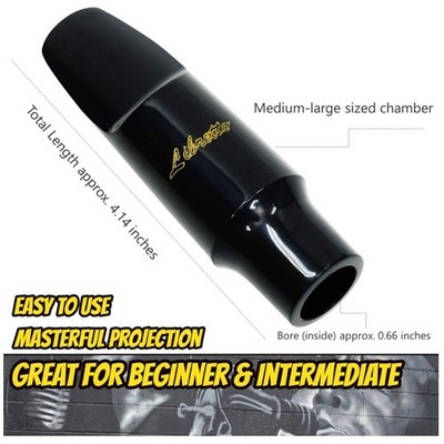Giftable Saxophone Mouthpiece Set - ABS 5C, Gold Ligature