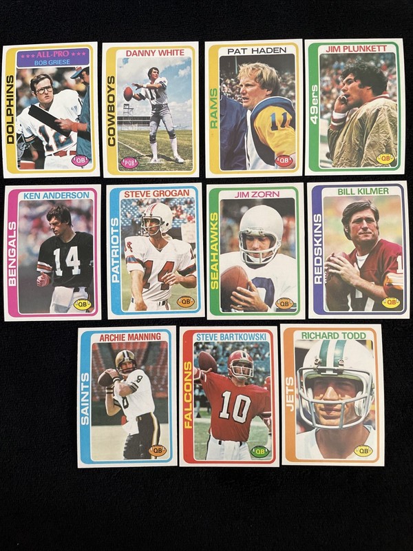 (11) 1978 Topps Football Hi-Grade QB Card Lot