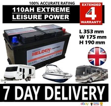 12V 110AH LEISURE BATTERY HEAVY DUTY LOW HEIGHT (110 AH AMP)100% ACCURATE RATING