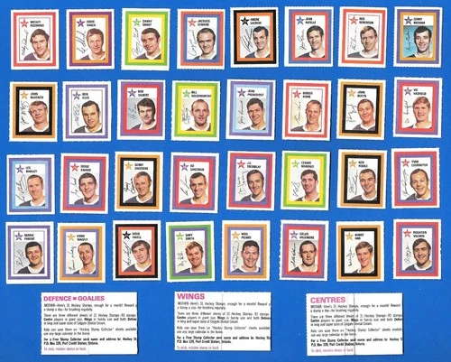 1970-71 COLGATE STAMPS 70-71 NHL HOCKEY STICKER MINI CARD 1-93 SEE LIST