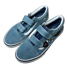 Vans Old Skool denim shoes Big Girls Size 2 Hook-and-loop strap closure