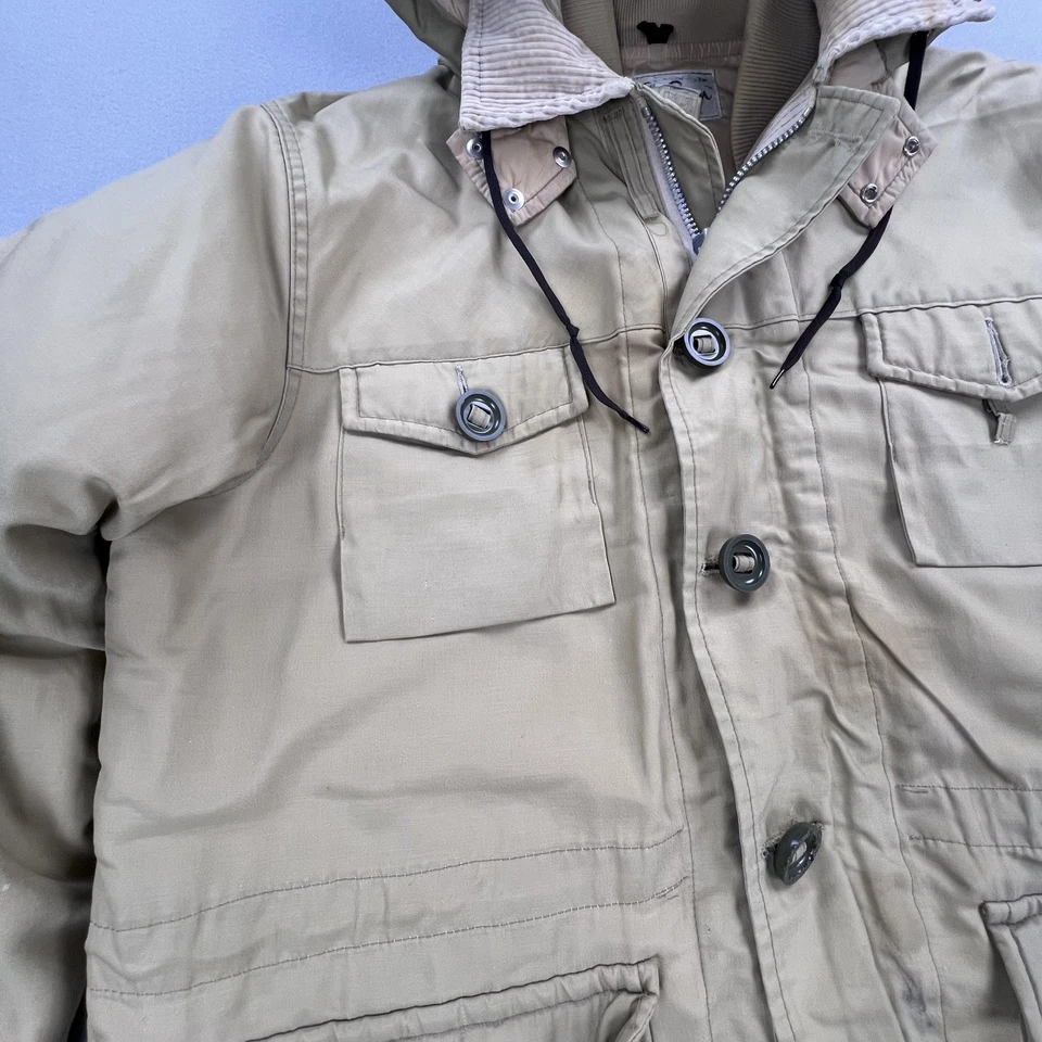 Vintage LL Bean Jacket Mens Large Tan Hooded Insulated Parka Style 1541 70s - Image 4 of 4