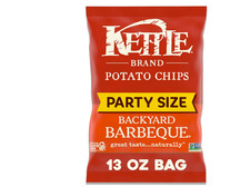 Kettle Brand Potato Chips, Backyard Barbeque Kettle Chips, Party Size, 13 Oz