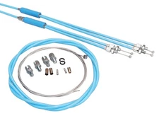 Upper & lower gyro cables w/ front cable for old school BMX - LIGHT BLUE