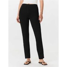 Quince Black Stretch Ponte Pants Womens High Rise Straight Minimalist Small