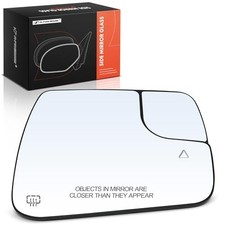 Right Passenger Side Heated Mirror Glass with Backing Plate - Compatible with
