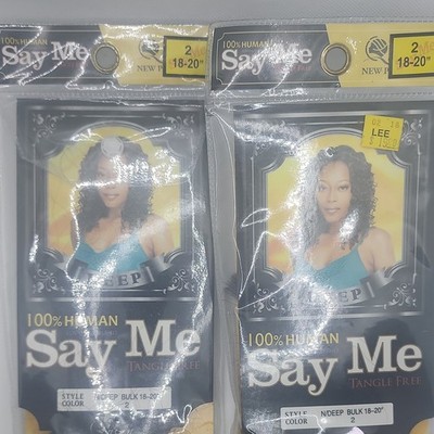 Say Me Human Hair Deep Wave Bulk Extensions Tangle Free 18-20in Color 2