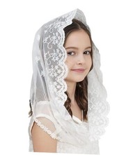 Lace Headcovering for Girls Church Mantilla Veils for Girl Lace Head Ivory