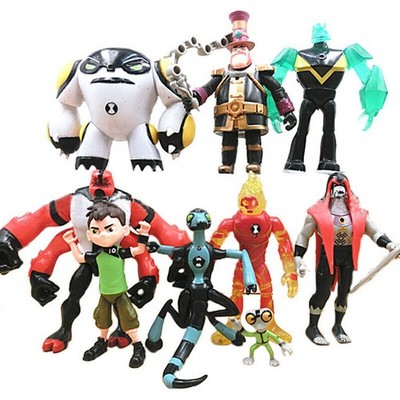 9Pcs Ben 10 XLR8 Headblast Four Arms Action Figur Modell Spielzeug Cake Topper