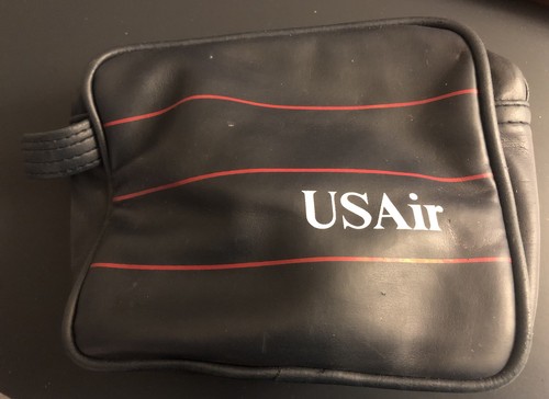 Vintage USAir USAirways Small Toiletry Bag Souvenir Travel Case Lightly Used