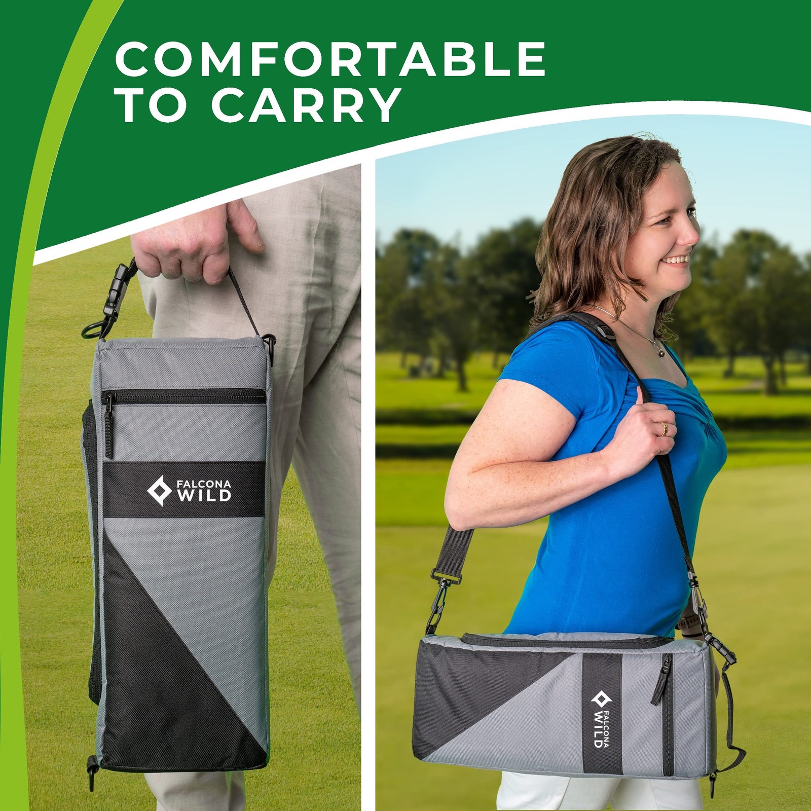 Golf Cooler Bag Plus 2 Ice Packs - Keeps Drinks Cold for Hours - Holds 6 Beer...