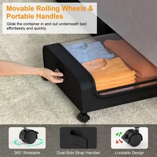 Under Bed Storage Containers with Wheels 42L 11 Gallon Rolling StorageBin 2 pack