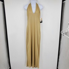 NWT Jessica McClintock Gunne Sax Gold Metallic Maxi Dress Size 13 Prom Y2k Gala