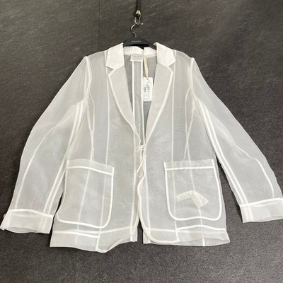 FORTE FORTE Chic Organza Silk Jacket Women's Size 2 White 