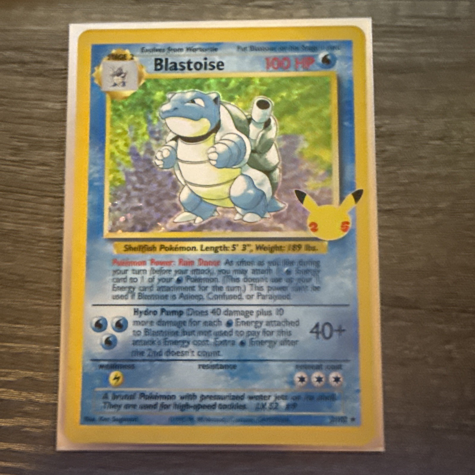 Pokémon TCG Holo Blastoise Celebrations Card 2/102 NM Condition