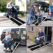 6' Folding Wheelchair Ramp Aluminum Portable Medical Mobility Threshold US Stock