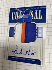 2020 Panini Colossal Brandon Nimmo Game Used Material and Autograph #/25