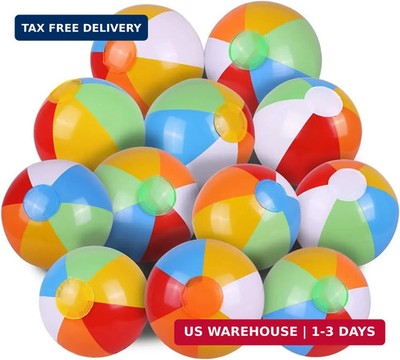 SYZ 12'' Beach Balls Bulk - Inflatable Swimming Pool Toys for Kids Birthday Party