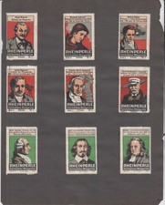 18 Reklamemarken: Rheinperle Delikatess-Margarine. 3 S&auml;tze auf 1 Bogen montiert
