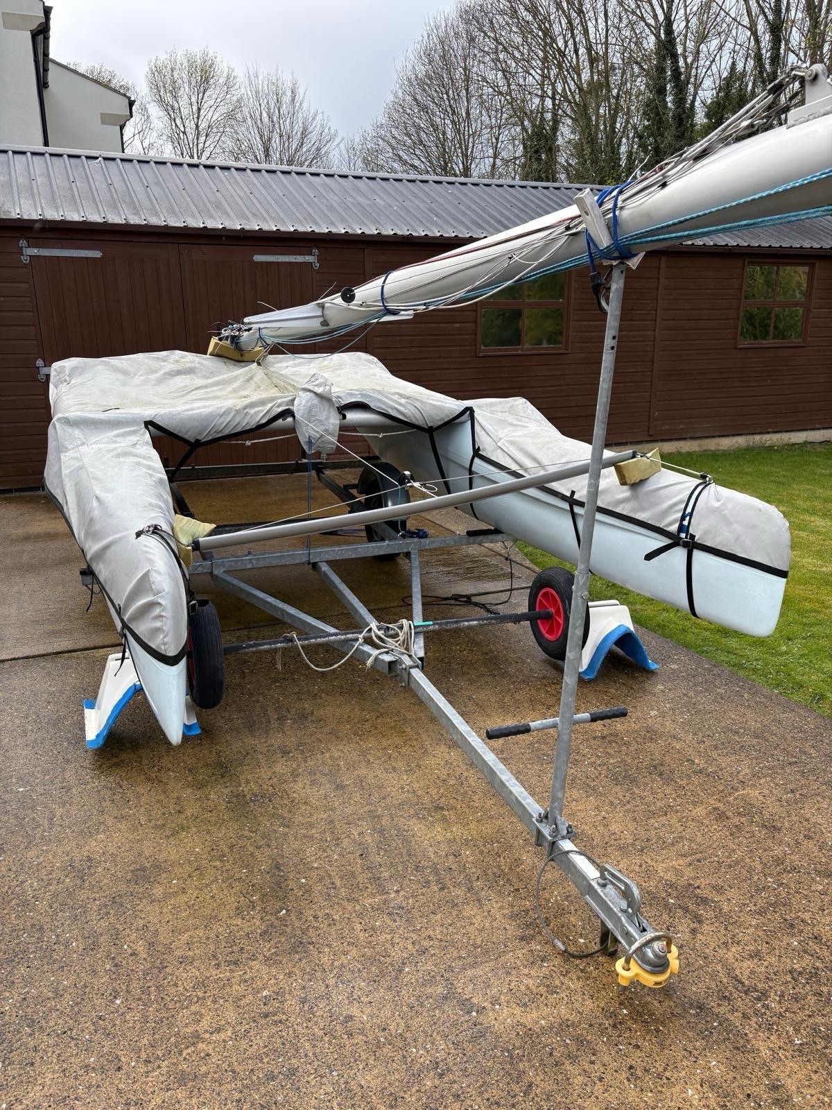 Laser Dart 16x Catamaran Dinghy With Launching Trolley And Road Trailer for sale on eBay UK