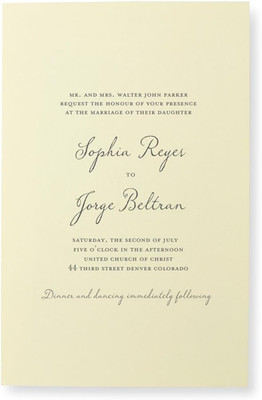 Simple Ivory Print at Home Wedding Invitation Kit, 5.5  X 8.5 , Set of 100, Incl