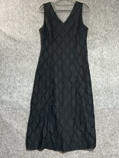T Tahari Dress Women 10 Black Crochet Lace Sleeveless Capsule Boho Festival Goth