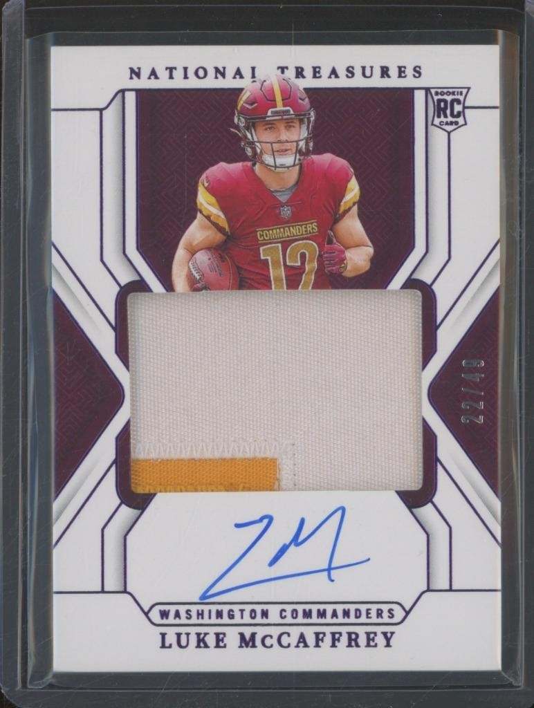 2024 Panini National Treasures LUKE MCCAFFREY #176 RC Patch Auto Purple /49 WW5