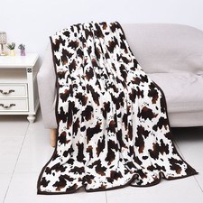 Homesmart Cow Print Blanket Queen Size Microfiber Soft Cow Print Stuff