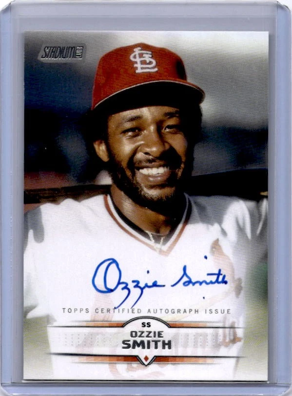Topps Ozzie Smith Autographed Baseball Sports Trading Cards