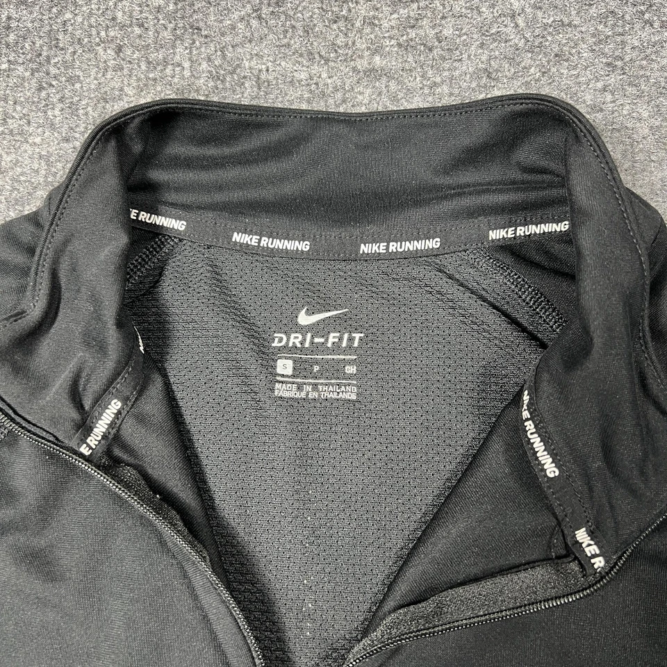 Pullover Nike Running Dri-FIT para hombre pequeño negro media cremallera reflectante AQ4736-010 Foto 3 de 4