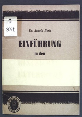 Einführung in den Geschichtsunterricht; Bork, Arnold: