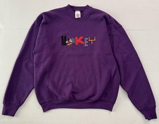 Vintage 90 s Mickey Co Disney Crewneck Sweatshirt Purple Embroidered Size XL