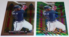 2021 Panini Prizm Ronald Acuna Jr. Stained Glass Green Wave Prizm & Base #SG-4