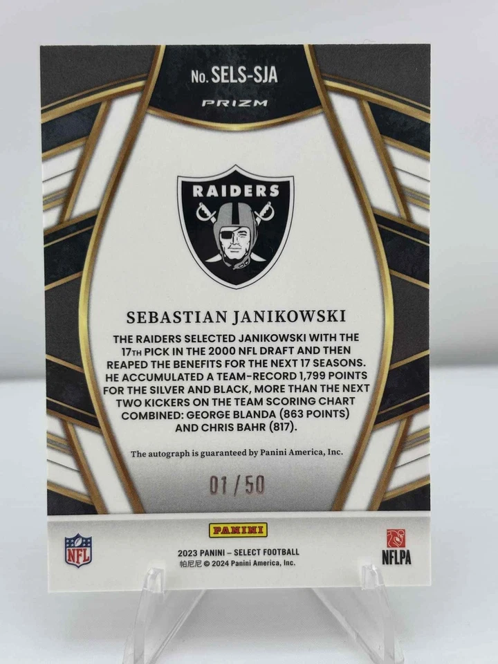 2023 Panini Select Prizm Sebastian Janikowski #SELS-SJA /50 - Image 2 of 2