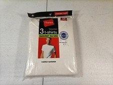3 Men's Tagless Cotton Hanes Crew Neck Tee T-Shirts Small 34-36