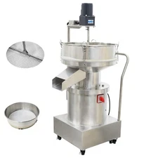 Electric Sieve Machine Liquid Filtering Vibrating Screen w/Stirrer 50Mesh Screen