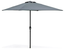 2m Square Garden Parasol - Grey | Large Outdoor Umbrella Patio Garden