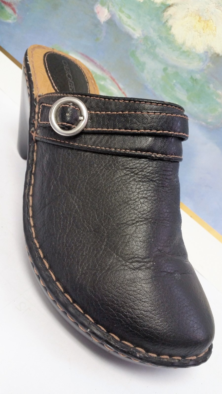 CHEROKEE WOMEN'S SIZE 9 BLACK LEATHER MULES CLOGS… - image 7