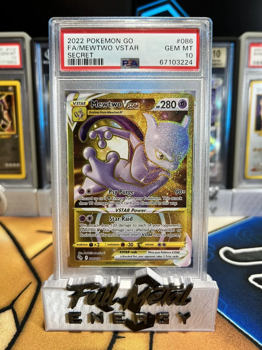 2022 Pokemon Go Mewtwo Vstar 086/078 Secret Gold Full Art PSA 9 MINT