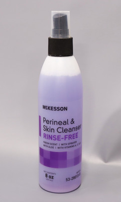 McKesson Rinse-Free Perineal and Skin Cleanser Wash - Fresh Scent 8 oz 1 Ct (bro