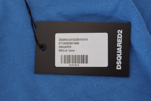 DSQUARED2 Sweater Blue Wool Long Sleeves Crewneck Pullover IT46/US36/S 540usd - Picture 6 of 8