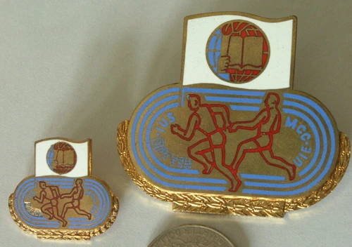 IUS Hungary International Union of Students Sport Festival WFDY badge and pin