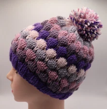 Beanie Hat Cap Bubble Knit Ski Skully Winter Warm Slouchy Men Women Handmade