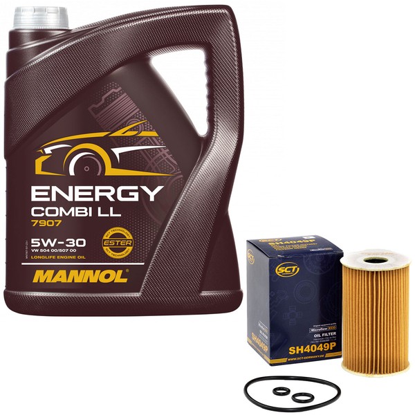 MotoröL Set 5W-30 5 Liter + ÖLfilter FüR Audi Q5 A3 Seat Skoda Fabia VW Passat-image