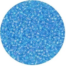Czech Glass Seed Beads Size 11/0 Transparent Aqua Iris