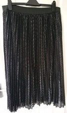 Black sparkly sunray pleated skirt, XL, Eur 48-50