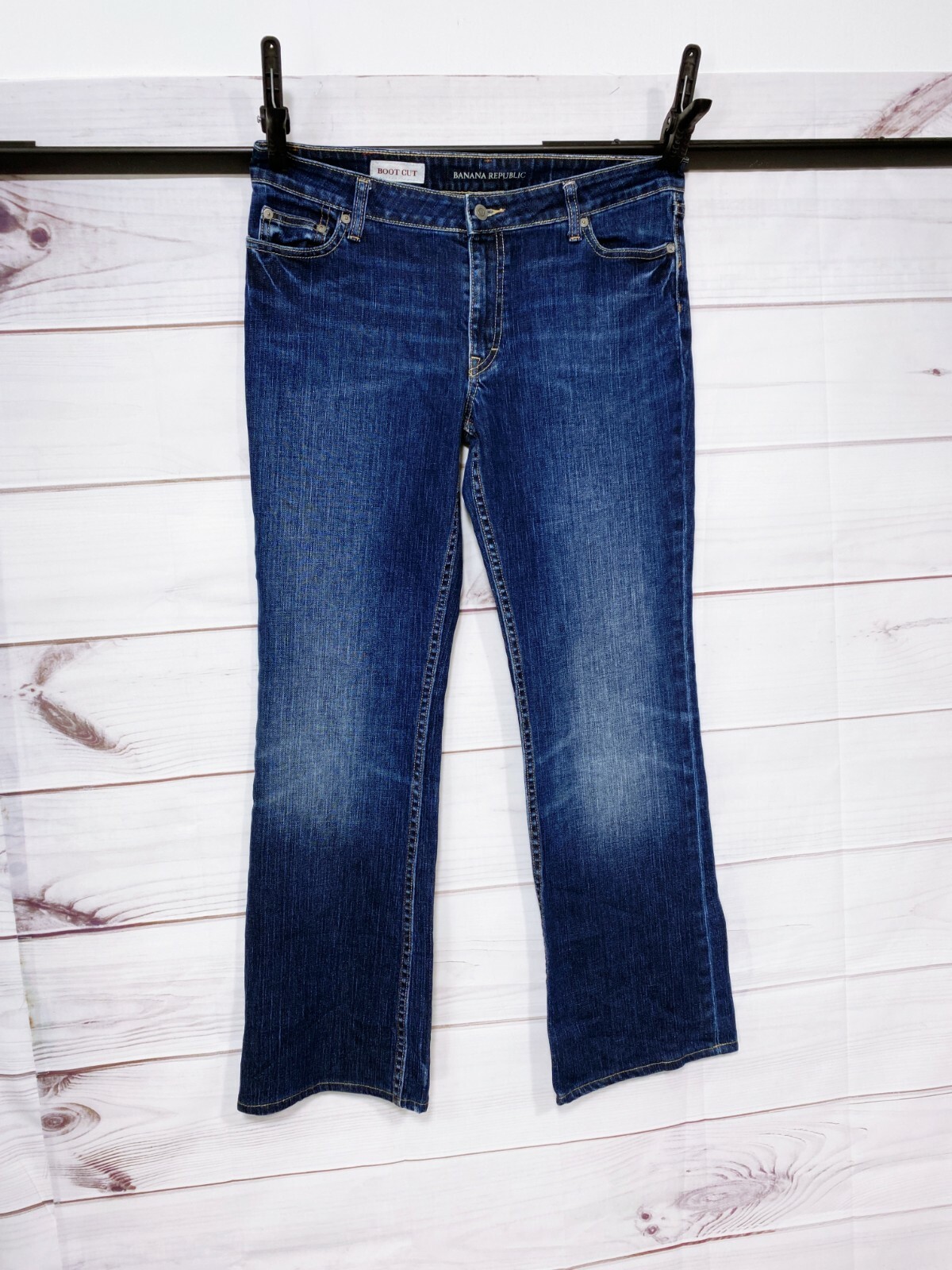 Banana Republic Womens Bootcut Denim Jeans Sz 12 Stretch Blue Mid