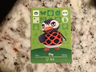 FLO #073 Animal Crossing Amiibo Authentic Nintendo Mint Card From Series 1