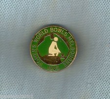 #D204.  WOMENS WORLD BOWLS LAPEL BADGE, MELBOURNE 1985