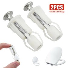 2 Pack Universal Toilet Seat Hinges Replacement Top Fix Nuts Screws Fitting Kits